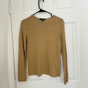 Lauren Ralph Lauren Gold long sleeve Ladies Top